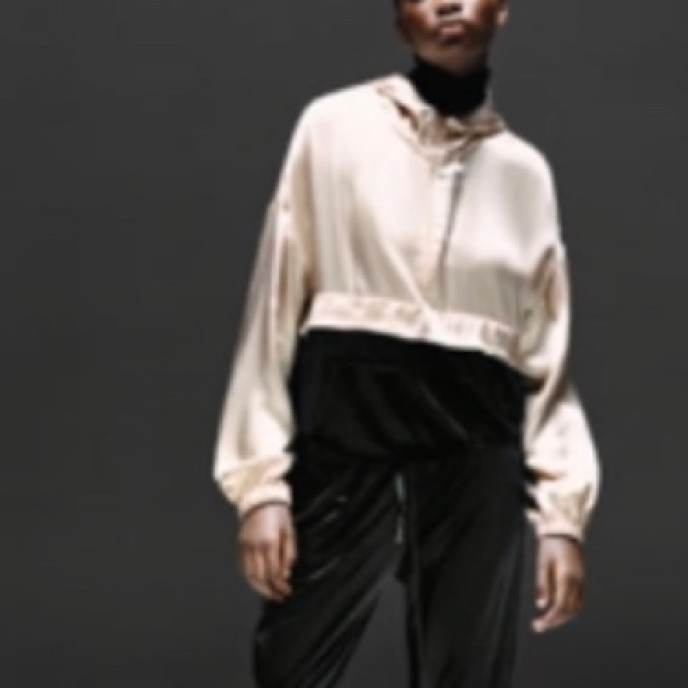 ZARA hoodie silk and velvet S